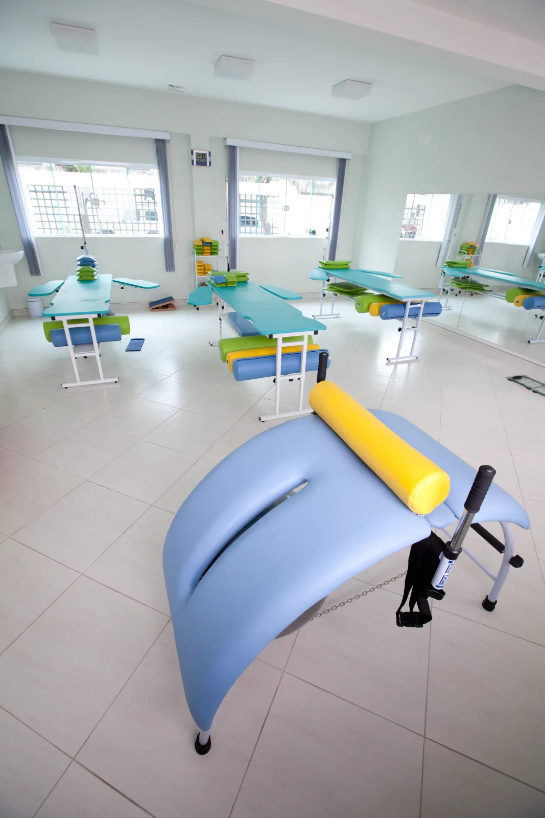 Sala de fisioterapia da Ergon Saúde em Sorocaba, onde é feita a osteopatia